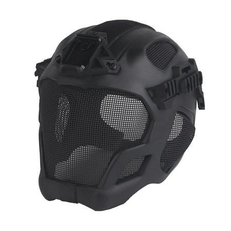 elmetto tattico wosport w23 con rete metallica nero